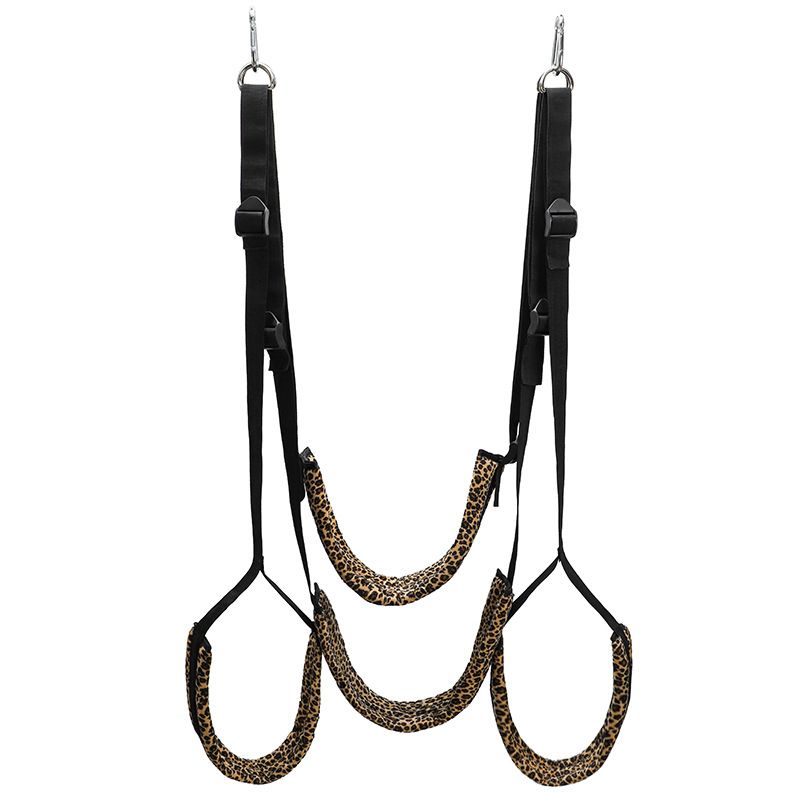 Leopard Print Poliéster Porta Swing SM Jogo Bondage Spreader Perna Aberta Brinquedos Sexuais Para Mulheres Produtos Adultos Casal Gear%_voghion.com
