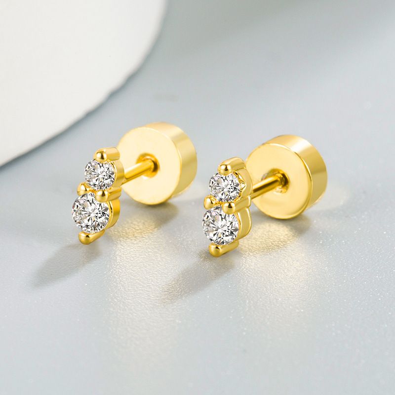 Ear bone studs diamond screw ear studs female temperament exquisite nose studs jewelry_voghion.com