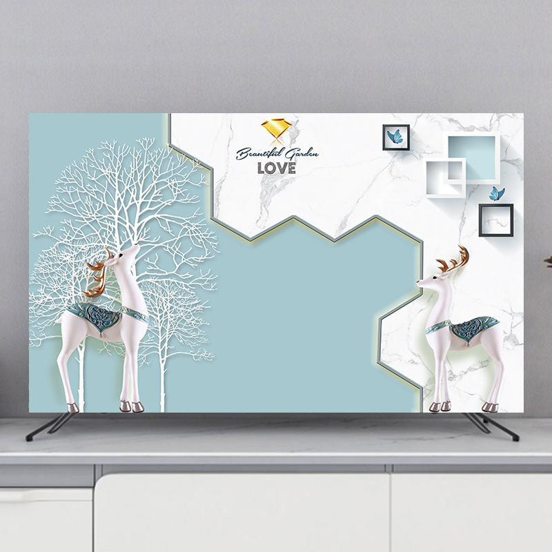 New Upgraded Set For Home Use, Wall-Mounted And Tabletop Curved Universal TV Dustproof Cloth Cover_voghion.com