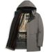 Cappotto invernale da uomo foderato in pile, spesso, casual, da lavoro, in cotone, di media lunghezza, nero e oro, caldo_voghion.com