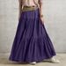Women's ruffled casual skirt Plain skirt Vintage style pleated skirt_voghion.com