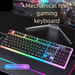 Conjunto de teclado e mouse com fio silencioso para jogos, com sensação mecânica, membrana para computador, laptop, escritório, USB_voghion.com