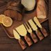 Stainless Steel Cream Acacia Wood Handle Cheese Knife 6-Piece Set With Storage Stand_voghion.com