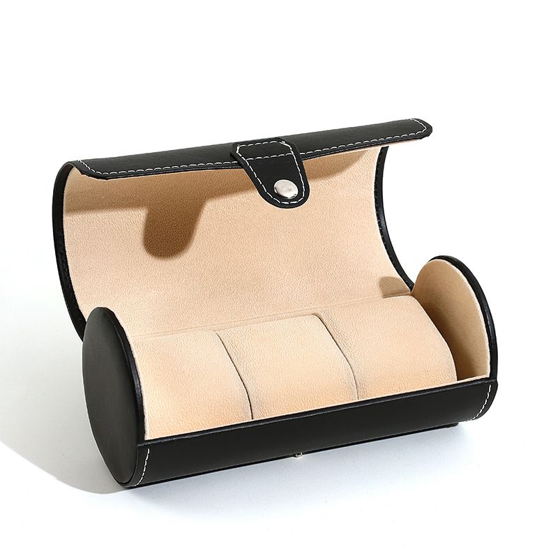 Přenosná úložná krabička na hodinky s 3bitovým válcem, krabička na hodinky z umělé kůže, krabička na šperky, dárková krabička na hodinky_voghion.com