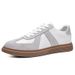 Retro Leder Farblich passende Plattform Casual Sports Board Schuhe Dexun Flying Weaving Matte Plattform Herrenschuhe_voghion.com