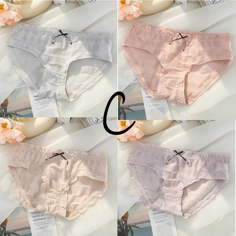 4PAC Ice Silk Καλοκαιρινό λεπτό μεταξένιο γυναικείο εσώρουχο σέξι δαντέλα βαμβακερό καβάλο για κορίτσια_voghion.com