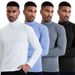 Men's Plus Size Spring And Autumn High Collar Long Sleeve T- Winter Double-Sided Brushed Thickened Youth Warm Base_voghion.com
