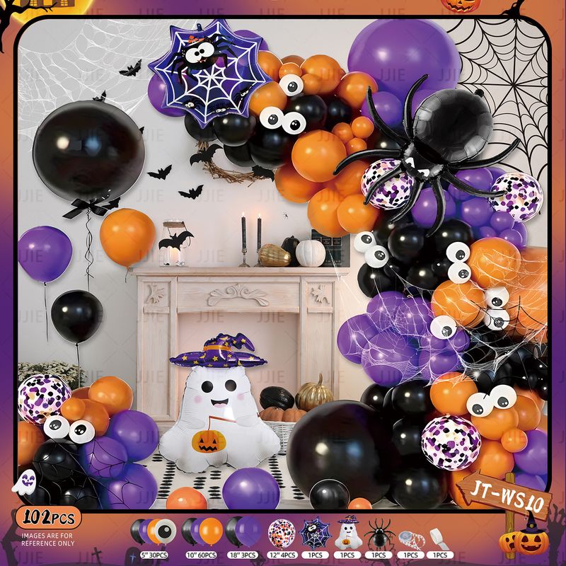 Arche de ballons en aluminium pour Halloween, décoration murale haut de gamme, ambiance festive_voghion.com