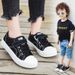 New Style Boys And Girls White Canvas With Biscuit Sole, Breathable Soft Sole Board Shoes, Silent Student Black_voghion.com