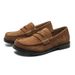 Unbeatable Quality Unbeatable Quality High End British Brown Bean Men's Square Toe Commuting Versatile One Foot Leather Shoes Old Money Style Loafers_voghion.com