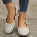 2025 Spring And Autumn Edition Matte Round Head Water Diamond Flat Bottom Casual Large Single Shoe Women's Shoes_voghion.com