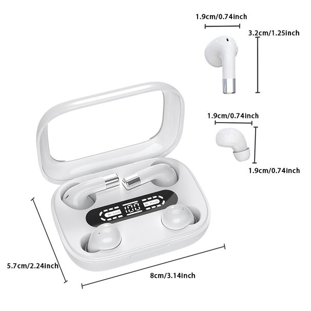 Due paia di cuffie wireless Bluetooth 5.4, da gioco, per dormire, 2 in 1, mini auricolari ultra piccoli con cancellazione del rumore._voghion.com