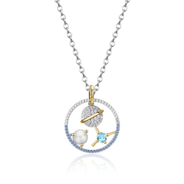 Natural Moonstone Topaz Necklace Clavicle Chain Sterling Silver Temperament New Original Design Niche Pendant Female_voghion.com