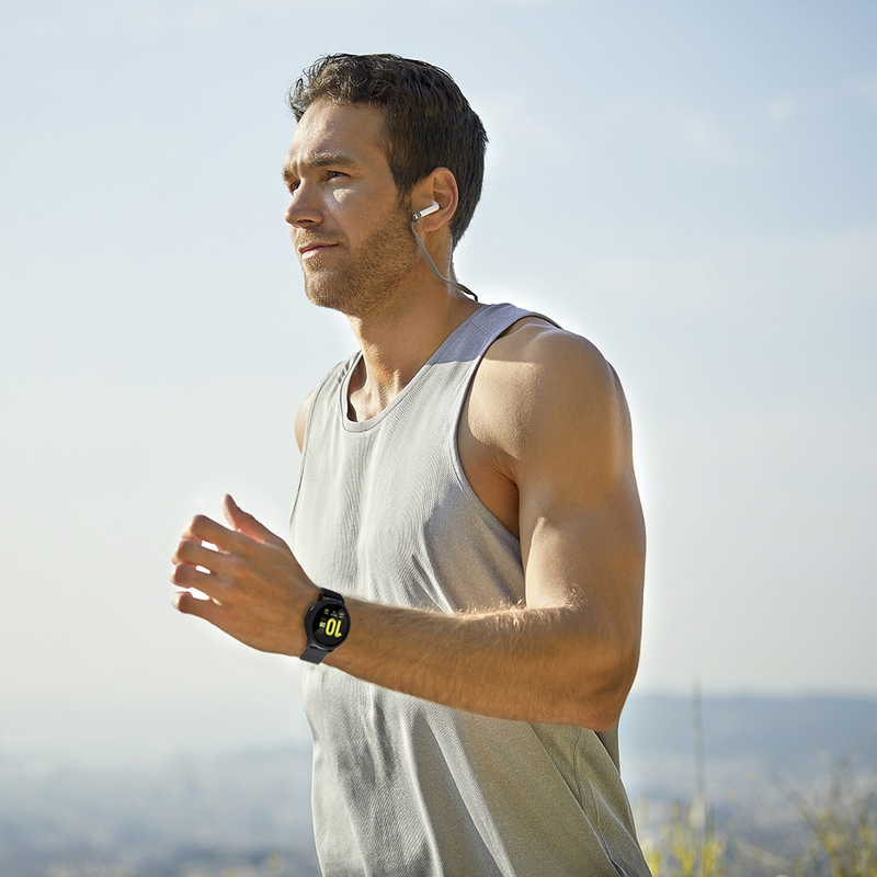 Estuche para Samsung Galaxy Watch Active 2 44 mm 40 mm Estuche de parachoques de cobertura completa con protector de pantalla de vidrio templado_voghion.com