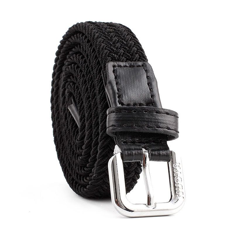 Herenriemen Dunne geweven riem, elastische elastische casual broekriem student trendy ouder kind pak canvas riem_voghion.com
