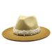 New wool top gradient felt autumn winter large brim men's and women's jazz high-end pearl British style hat_voghion.com