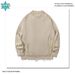 Men's Distressed Knit Sweater - Trendy Loose Fit Crewneck Pullover With Unique Jacquard Design, Autumn Casual Style (Available In Beige, Sizes S-XL)_voghion.com