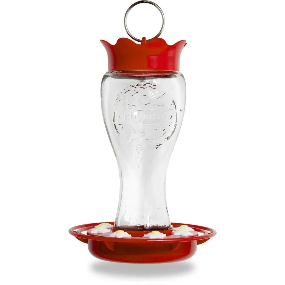 Glass Hummingbird Feeder 16oz Ant Moat Bee Resistant Wide Mouth Easy Clean Durable Weatherproof Hanging Bird Feeder_voghion.com