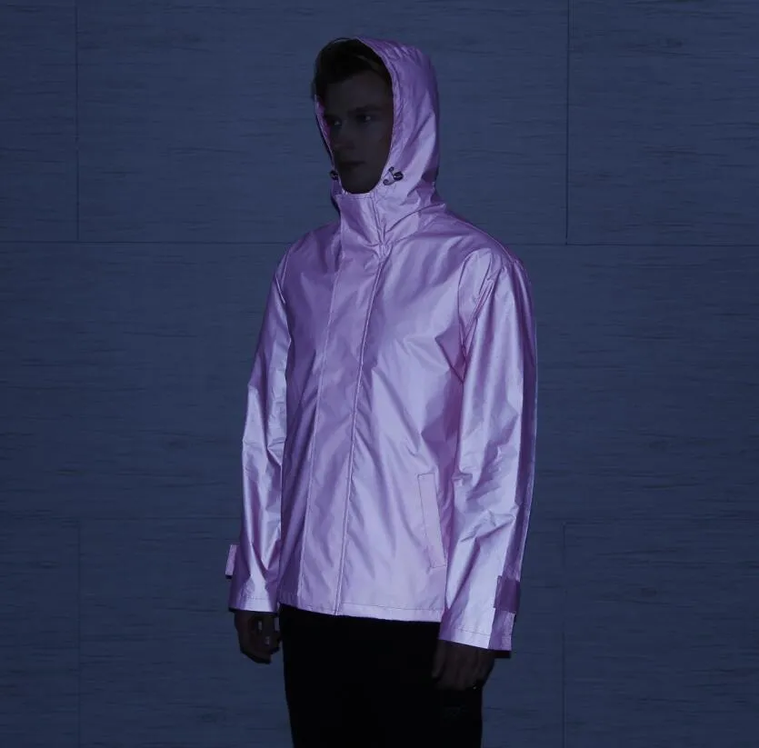 Men's Clothing outdoor sports street dance reflective windbreaker hooded jacket without hip hop jacket_voghion.com