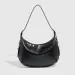 Soft Leather Metallic Shoulder Pin Buckle Motorcycle Dumpling Zipper Handbag Commuter Underarm Women's Bag_voghion.com