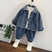 Ensemble en denim pour garçons, pour printemps et automne 2023, nouvel ensemble deux pièces cool et explosif de rue pour enfants, petits et_voghion.com