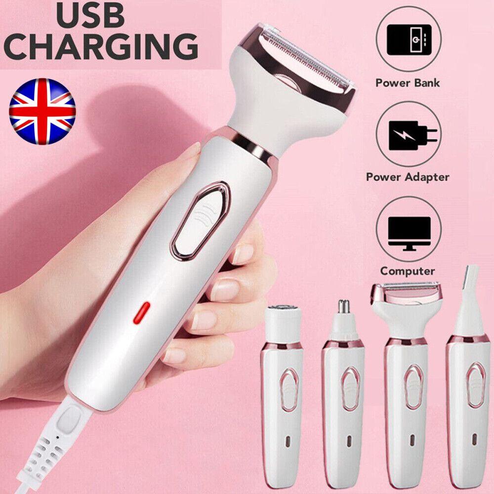 4 in 1 Elektrische Frauen Lady Shaver Haar Arm Bein Bikini Gesicht Remover Razor Trimmer_voghion.com