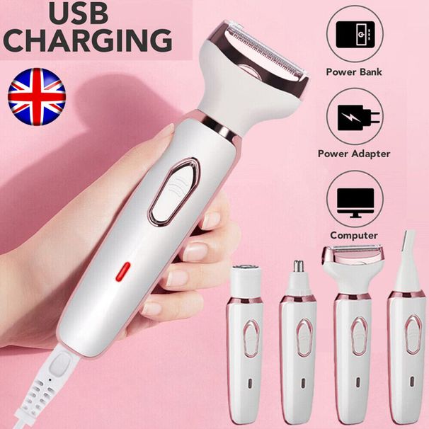 4 in 1 Elektrische Frauen Lady Shaver Haar Arm Bein Bikini Gesicht Remover Razor Trimmer_voghion.com