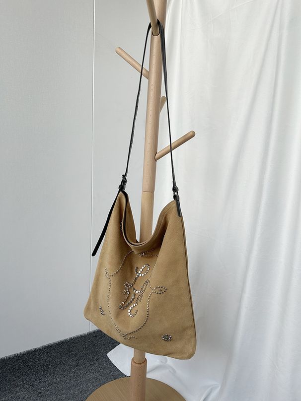 Borsa a tracolla in pelle scamosciata 2025 Nuova piccola borsa Hobotote Borsa in pelle coreana di grande capacità Alla moda e versatile Casual per tutti i giorni Individualità_voghion.com