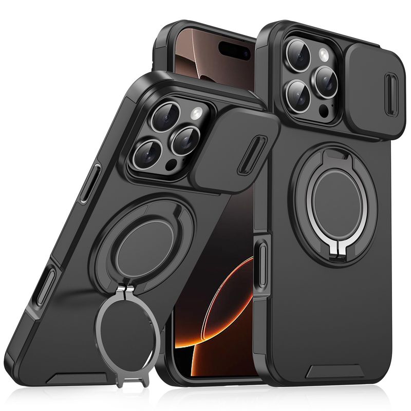 Case For IPhone 16 15 14 13 12 11 Pro Max XS XR 8 7 Plus Kickstand Slide Camera Protection Rugged Ring Drop Shockproof Cover_voghion.com