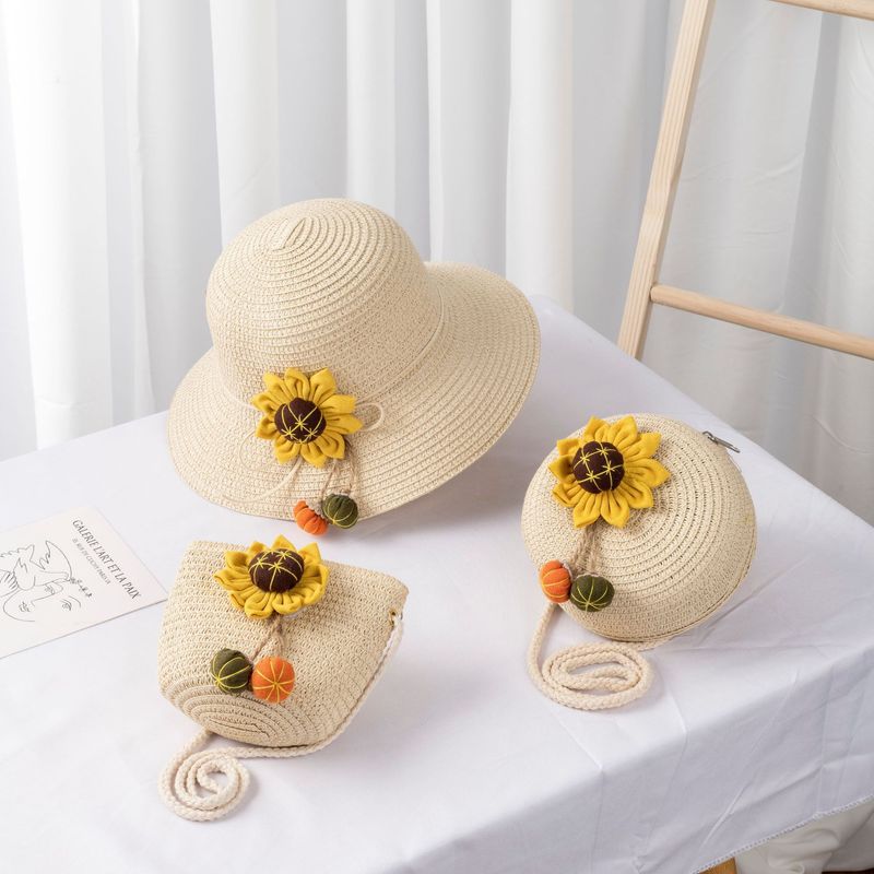 Summer Sweet Girl's Mobile Phone Crossbody Flower Grass Woven Bag Cute Mini Beach Scenic Area_voghion.com