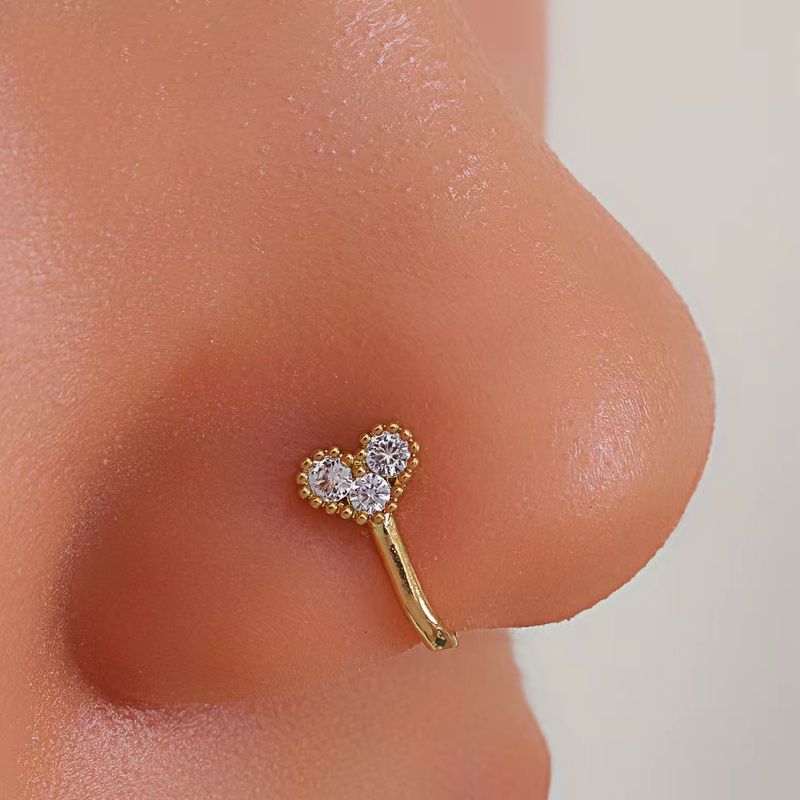 Piercing a farfalla con diamante, semplice e creativo, con clip per il naso, a forma di U, gratuito, con anello per il naso, gioielli da piercing._voghion.com