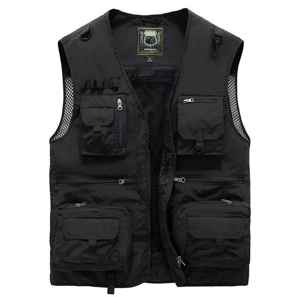 Men's Lightweight Utility Vest – Multi-Pocket Fishing & Photography Sleeveless Jacket, Breathable Outdoor Workwear For Summer Adventures_voghion.com