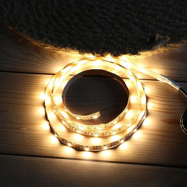 Bande lumineuse LED USB 5 V avec interrupteur à bouton – 2835 monochrome, 50 LED/m, 8 lm par LED, angle de faisceau de 120°, pour éclairage intérieur et décoration DIY._voghion.com