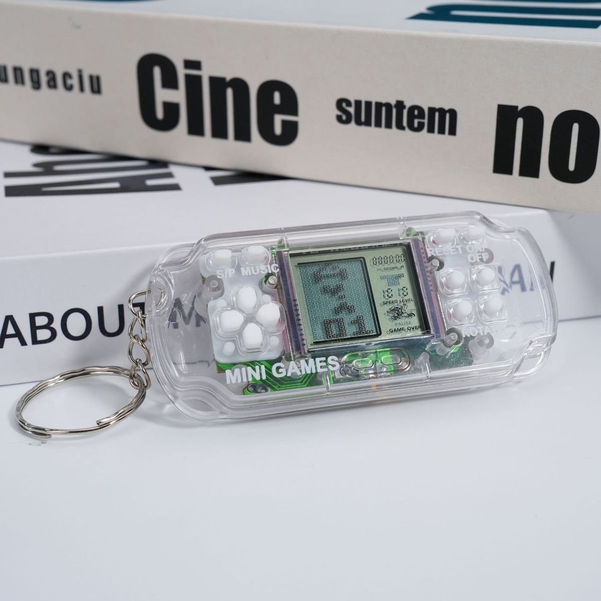 Mini Tetris Console di gioco portatile per bambini, simpatico giocattolo, portachiavi con ciondolo_voghion.com