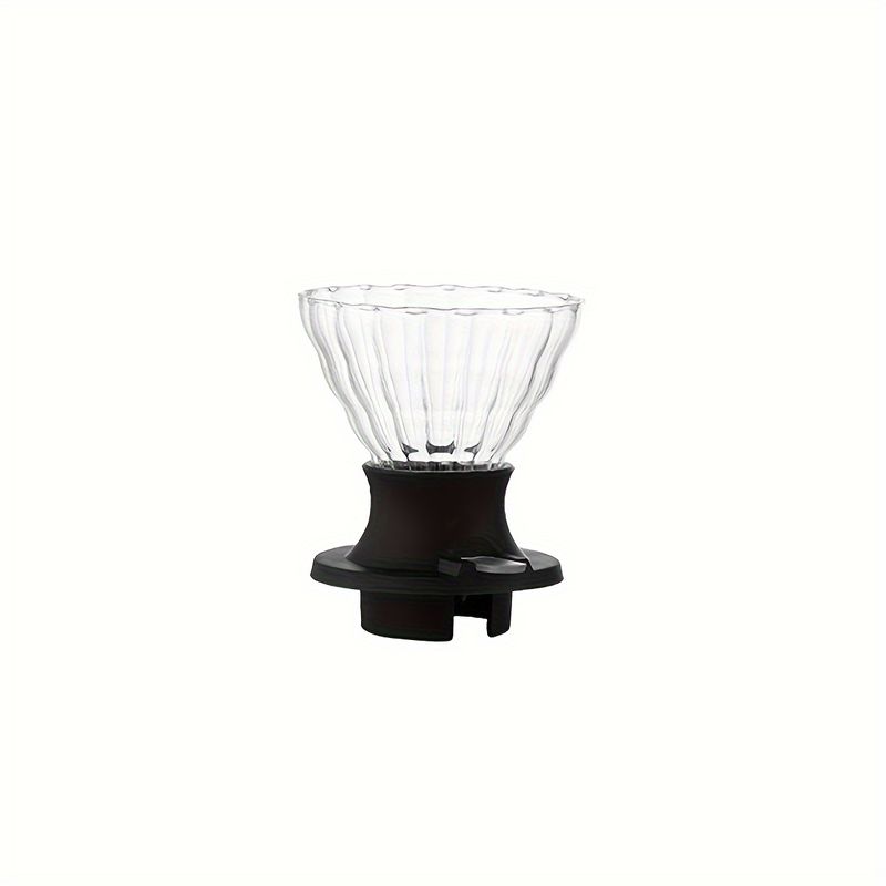 Premium Borosilikatglas Kaffisdrëps mat Easy-Press-Schalter - Wiederverwendbar, lues ze zéien Filter fir Heem & Café Kaffisfilterhalter_voghion.com