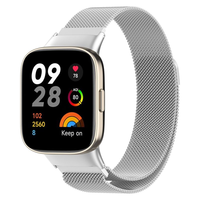 For Xiaomi Redmi Watch 3 / Mi Watch Lite 3 Milanese metallklokkerem (svart)_voghion.com