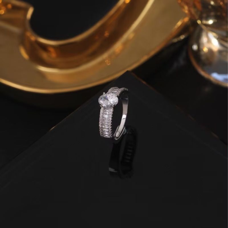 Zhenchengda Wave Texture Zircon Stackable Set S Silver For Women Simulated Diamond Ring_voghion.com