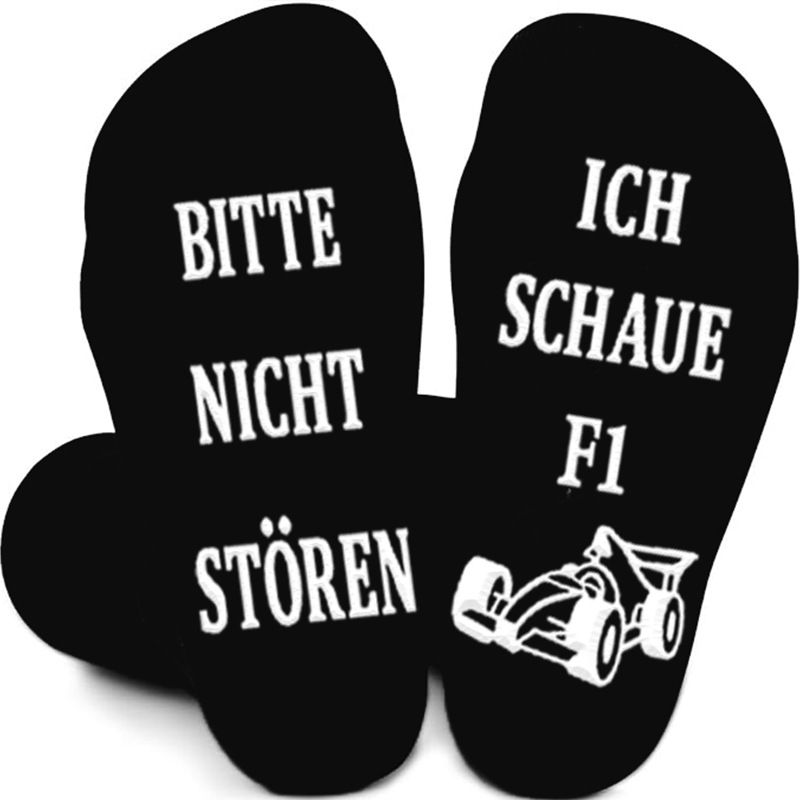 Bitte nicht stören, ich sehe F1 Mid-Tube-Baumwollsocken rutschfest gepunkteter Boden_voghion.com