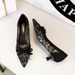 230-26 Style Pointed Sexy Lace Women's Shoes With Bow, Wine Glass Comfortable Low Heel, Shallow Mouth Leopard Print_voghion.com