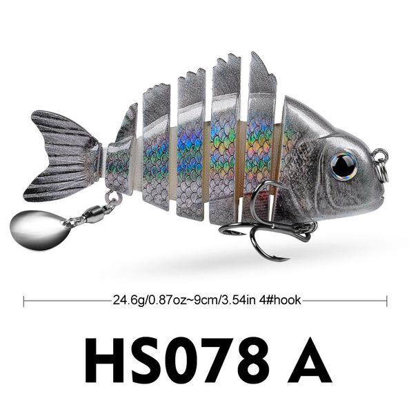 Esca per la pesca in mare multi-sezione a 6 sezioni con spinner Sequins da 9 cm e 24,6 g_voghion.com