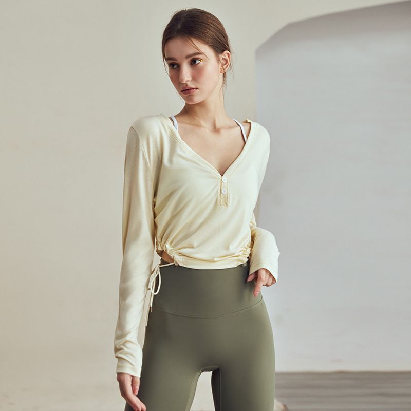 LazyZoom High-End Yoga Clothing For Women, Autumn And Winter Sports Long Sleeve Set, Training Running Pilates Fitness Top, High_voghion.com