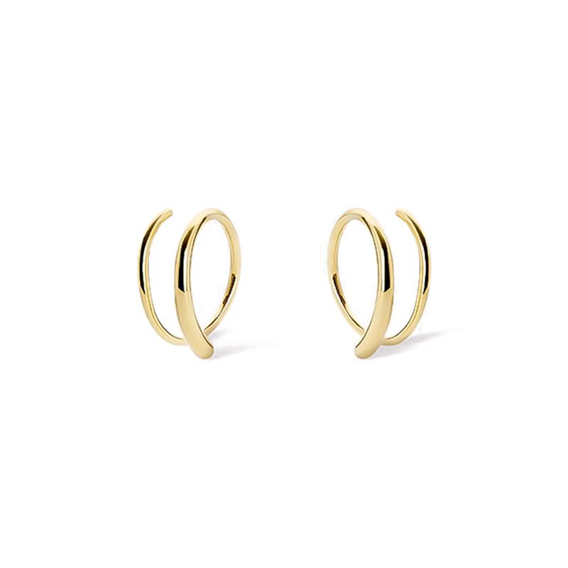 Orecchini a doppio cerchio dal design originale per donna, leggeri, di lusso, di nicchia, di alta moda, semplici_voghion.com