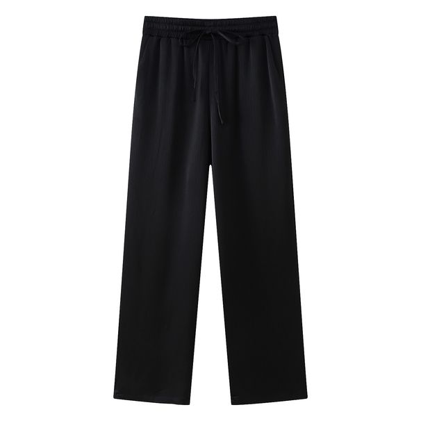 Women's Clothing Street Style Wrinkle Effect Double Breasted Blazer Wrinkle Effect Pants Suit_voghion.com