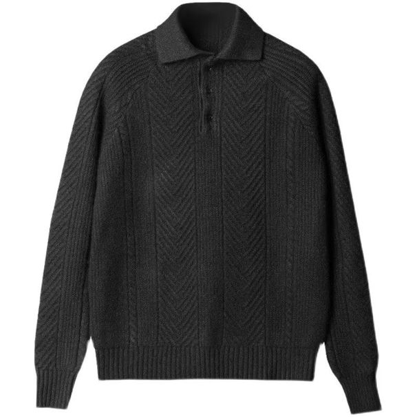Maglione da uomo a collo alto slim fit - Pullover invernale caldo in tessuto traspirante, casual ed elegante (nero, grigio, beige)_voghion.com