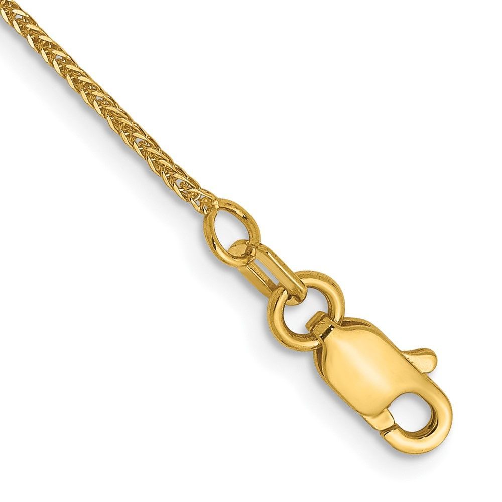 14K .8mm D/C Quadra Wheat Chain Anklet_voghion.com