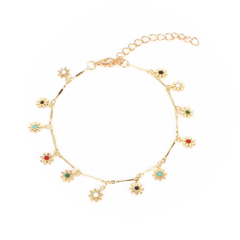 Zubehör Mode Bunte Blume Fußkettchen Einfache Halskette AK030_voghion.com