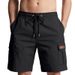 Unschlagbare Qualität Herren-Arbeitsshorts, Übergröße, einfarbig, multifunktionale Tasche, Strandhose, lässig_voghion.com