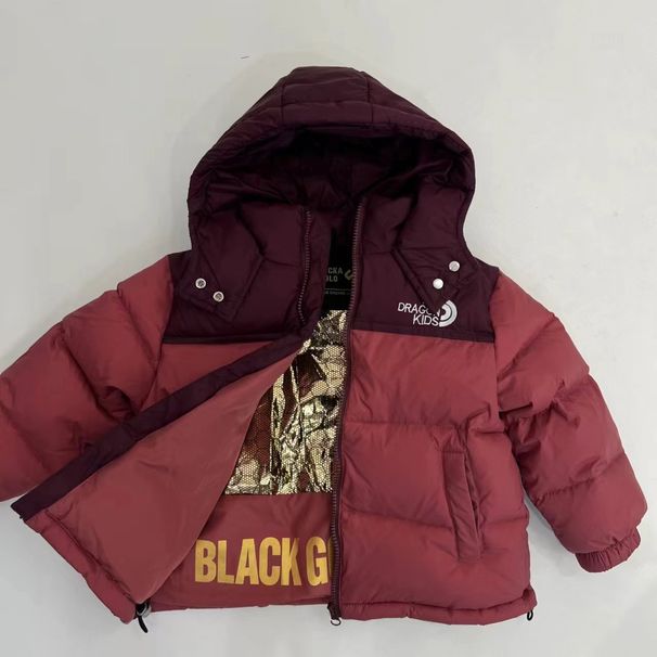 "Unisex kinderjack met fleecevoering en capuchon - warme pufferjas met nylon buitenkant voor jongens en meisjes (zwart/bordeauxrood/groen/paars)"_voghion.com