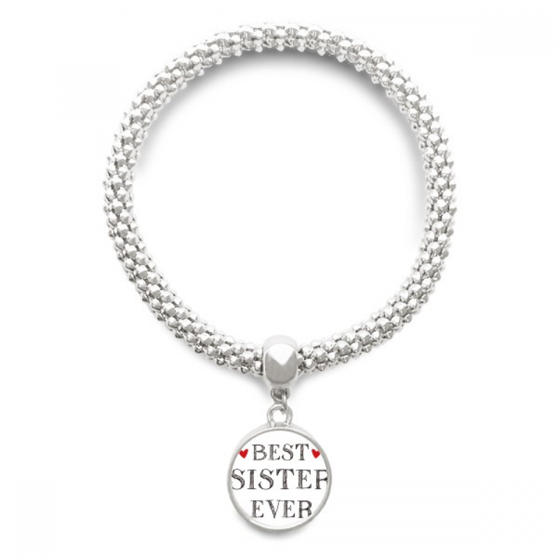 Citazione della migliore sorella di sempre, ciondolo a forma di cuore, bracciale in argento, catena regolabile_voghion.com