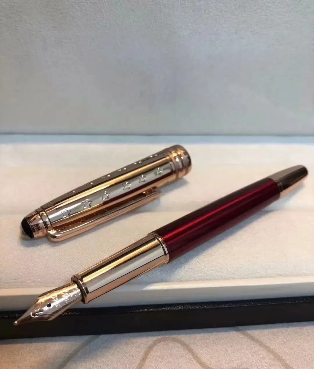 Penna a sfera a rullo / penna a sfera / penna stilografica in resina nera e cristallo Monte di lusso all'ingrosso, cancelleria per ufficio, regalo B003_voghion.com